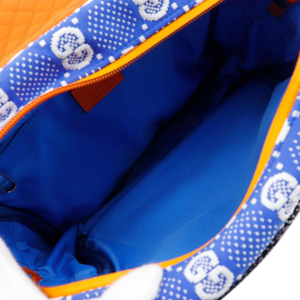 Gucci Small GG Nylon Daypack Backpack Blue Good condition - Model View