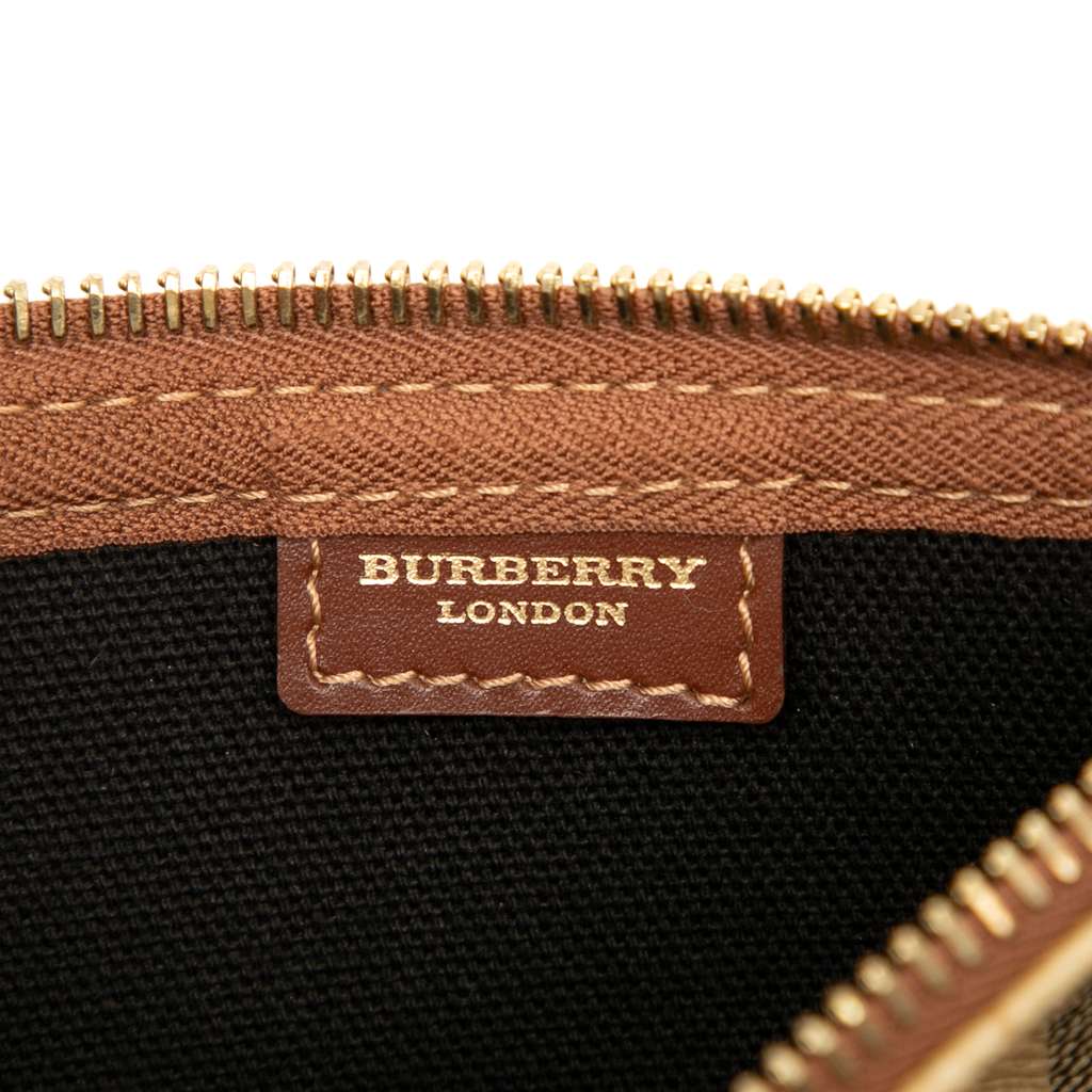 Burberry Haymarket Check Coated Canvas Crossbody Beige Good condition - Box View