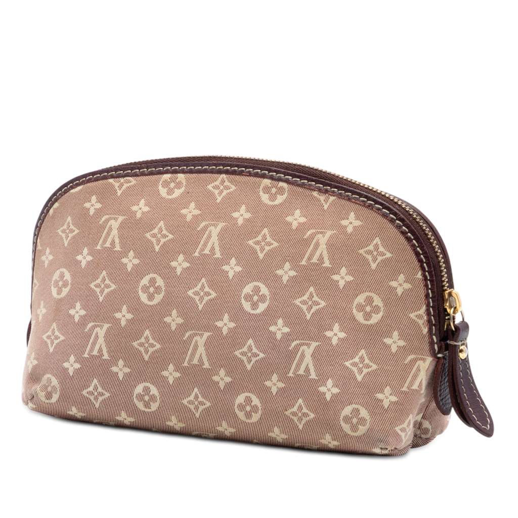 Louis Vuitton Monogram Mini Lin Cosmetic Pouch Red Canvas Good condition - Back View