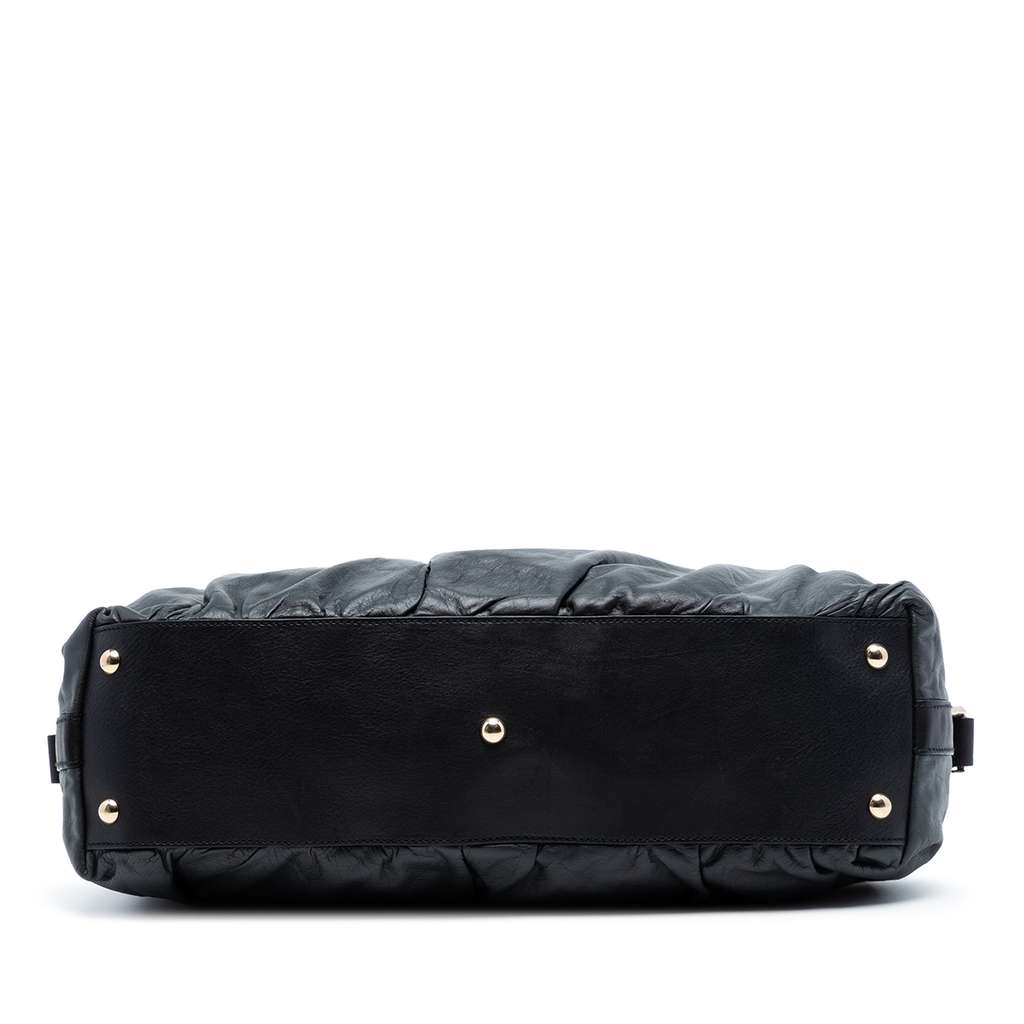 Gucci Leather Bamboo Dialux Pop Satchel Black Leather Good condition - Inside View