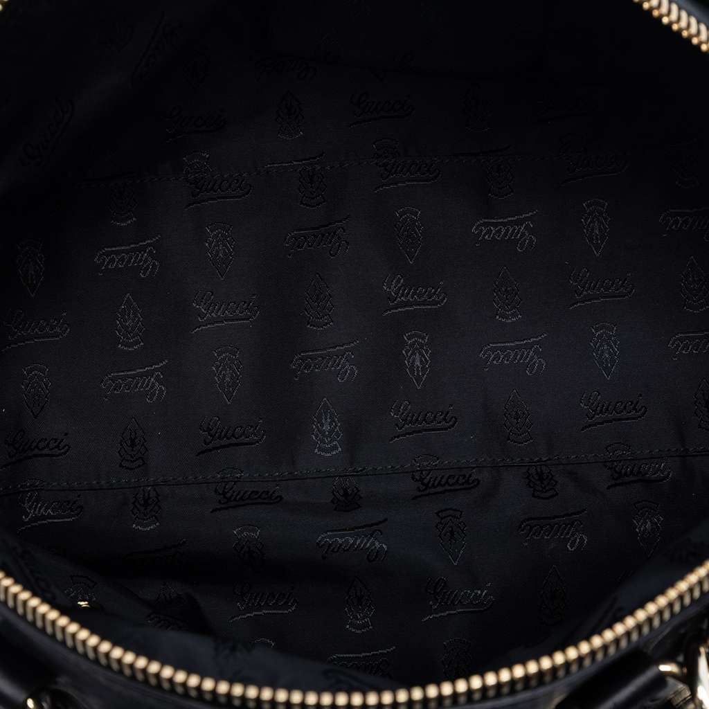 Gucci Leather Bamboo Dialux Pop Satchel Black Leather Good condition - Model View