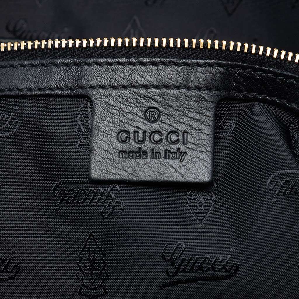 Gucci Leather Bamboo Dialux Pop Satchel Black Leather Good condition - Box View