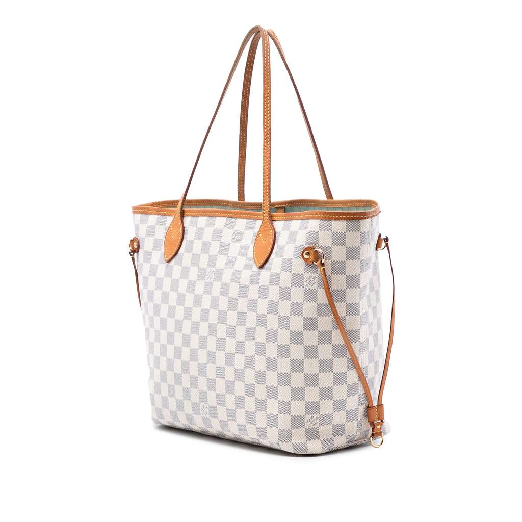 Louis Vuitton Damier Azur Neverfull MM White Good condition - Back View