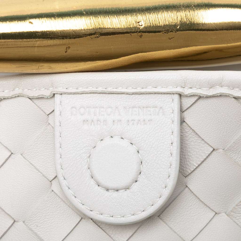 Bottega Veneta Lambskin Intrecciato Sardine White Leather Good condition - Box View