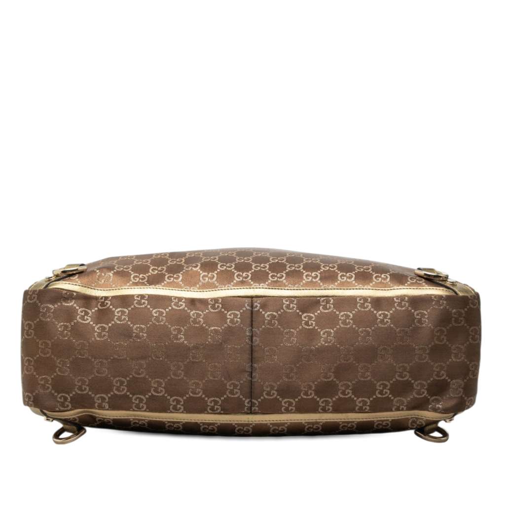 Gucci GG Satin Abbey D Ring Tote Brown Satin Good condition - Inside View