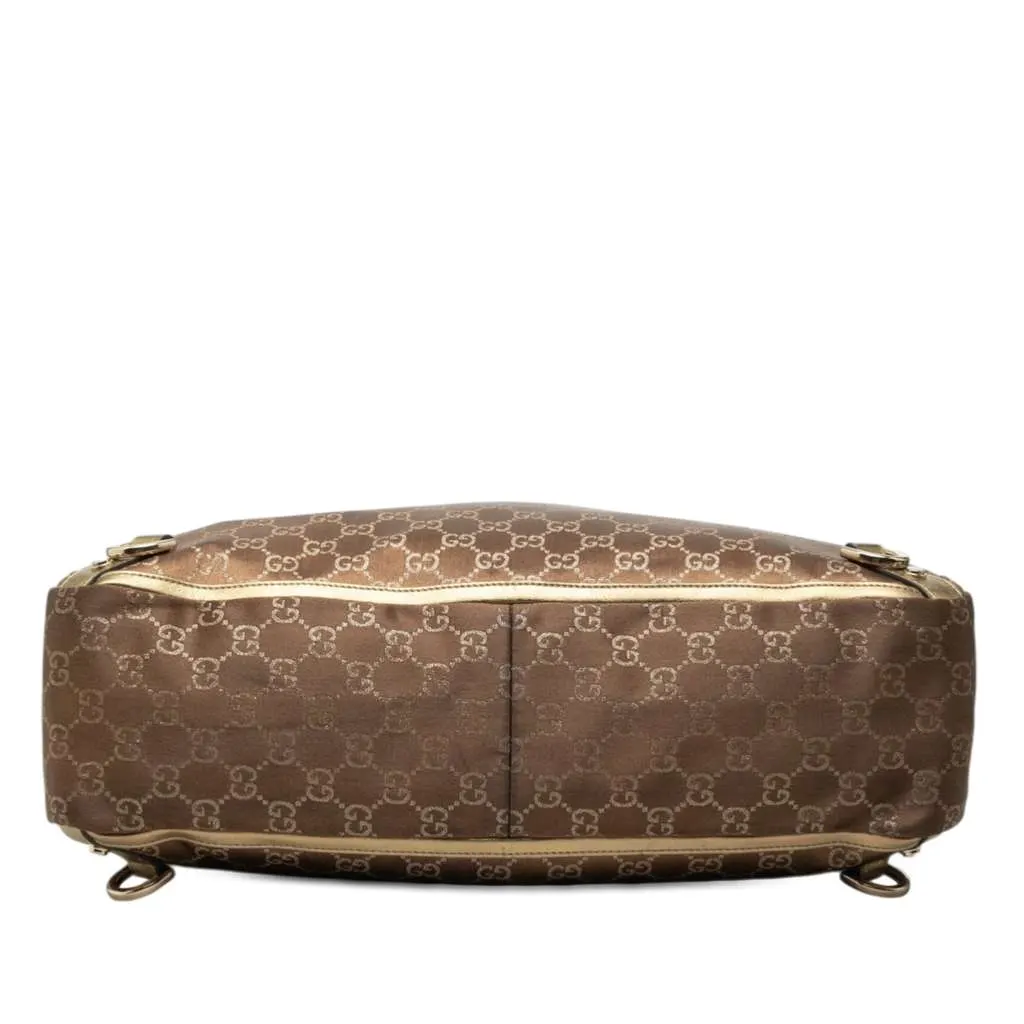 Gucci GG Satin Abbey D Ring Tote Brown Satin Very good - Inside View