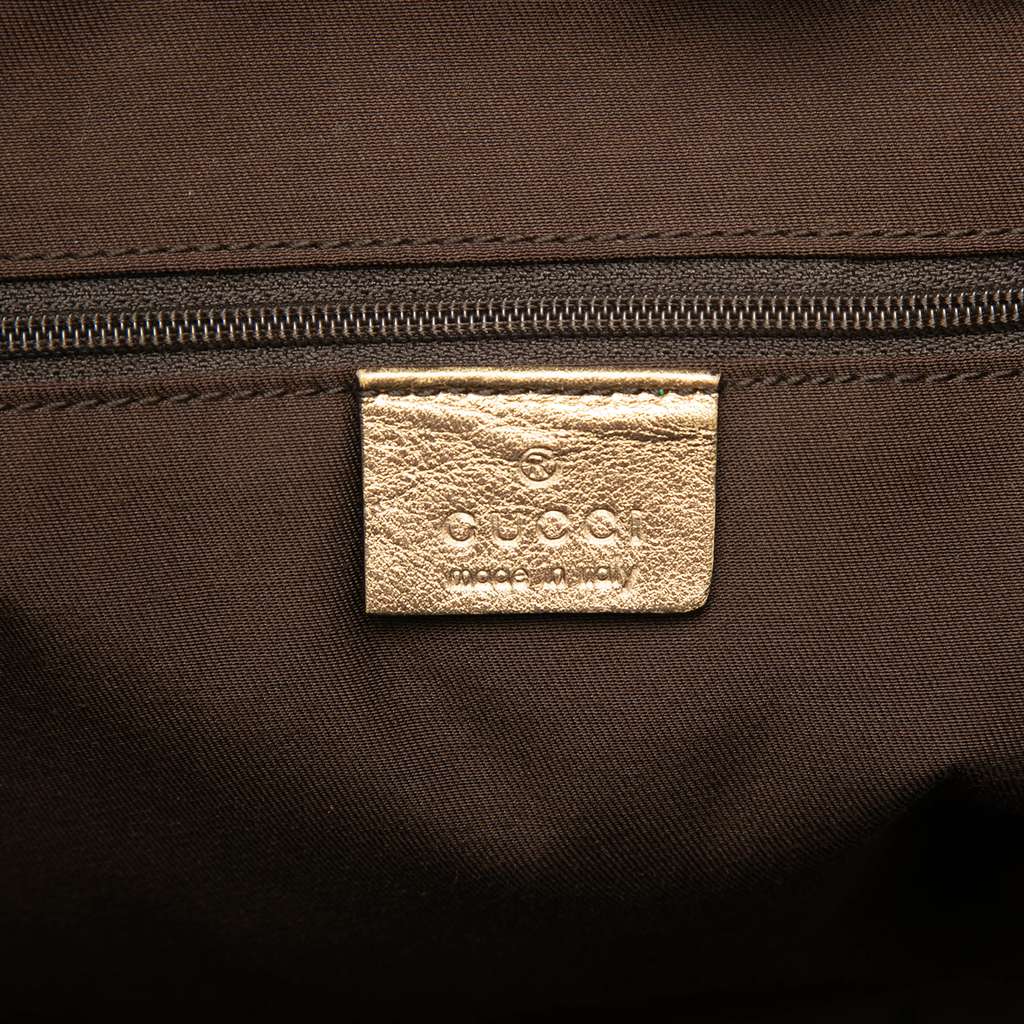 Gucci GG Satin Abbey D Ring Tote Brown Satin Good condition - Box View