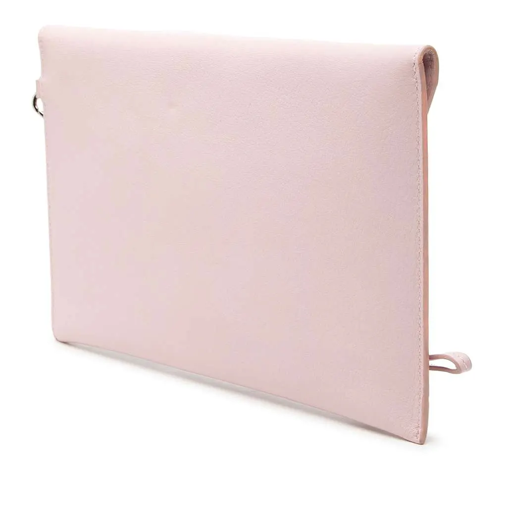 Dior Calfskin Envelope Clutch Pink Leather Very good - Back View