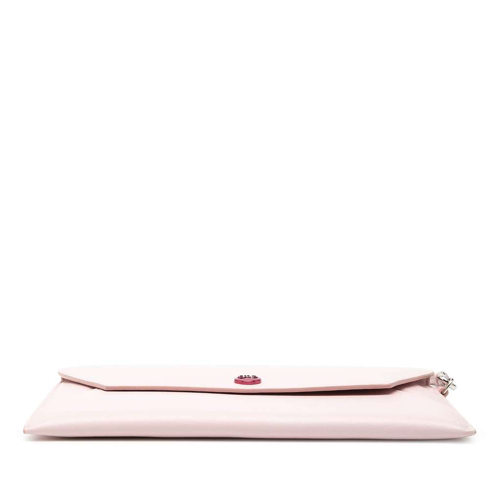Dior Calfskin Envelope Clutch Pink Leather Good condition - Inside View