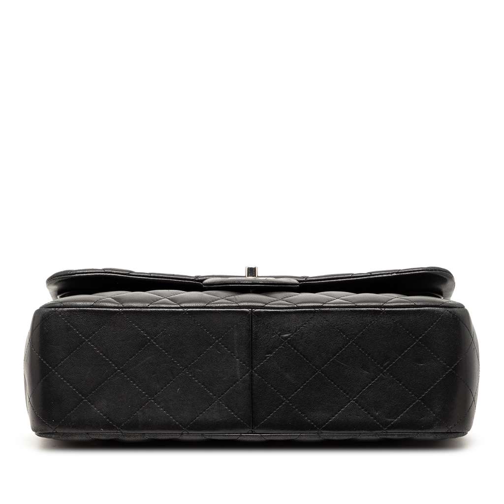 Chanel Jumbo Classic Lambskin Double Flap Black Leather Good condition - Inside View