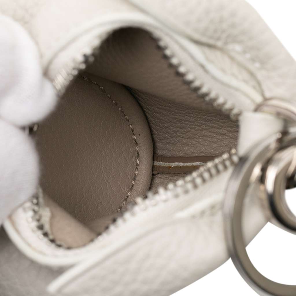 Loewe Pebbled Calfskin Bunny Bag Charm Coin Pouch White Leather Good condition - Model View