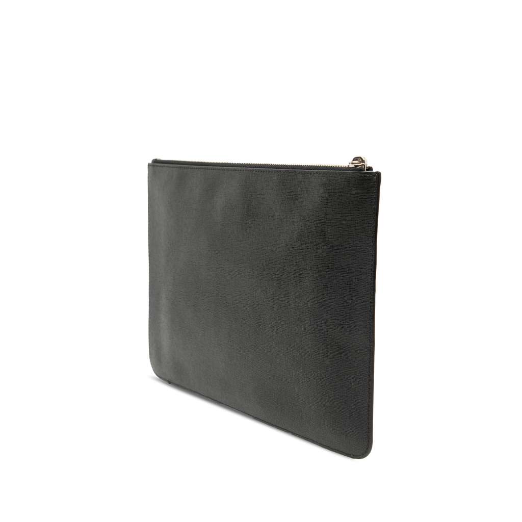 Fendi Calfskin Karlito Clutch Black Leather Good condition - Back View