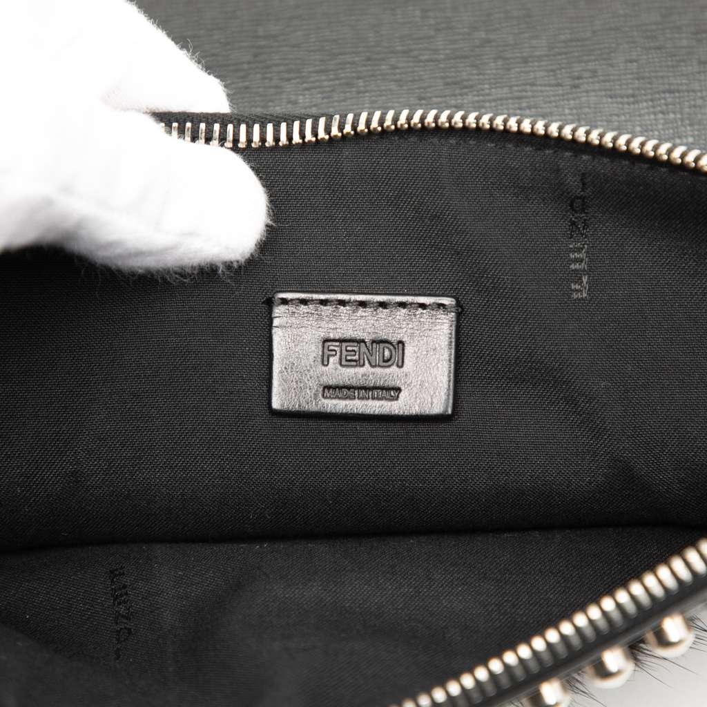 Fendi Calfskin Karlito Clutch Black Leather Good condition - Box View