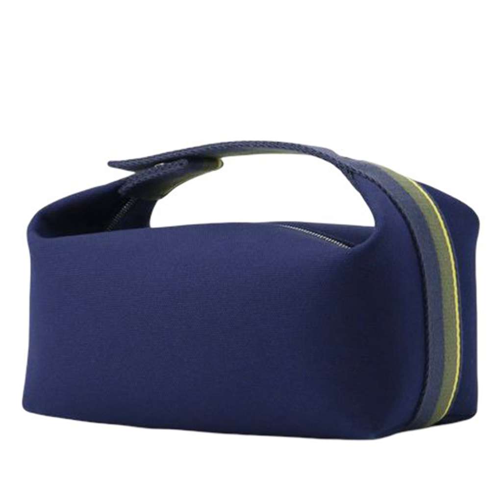 Hermès Small Toile Bride A Brac H Pavillon Case Blue Canvas Good condition - Back View