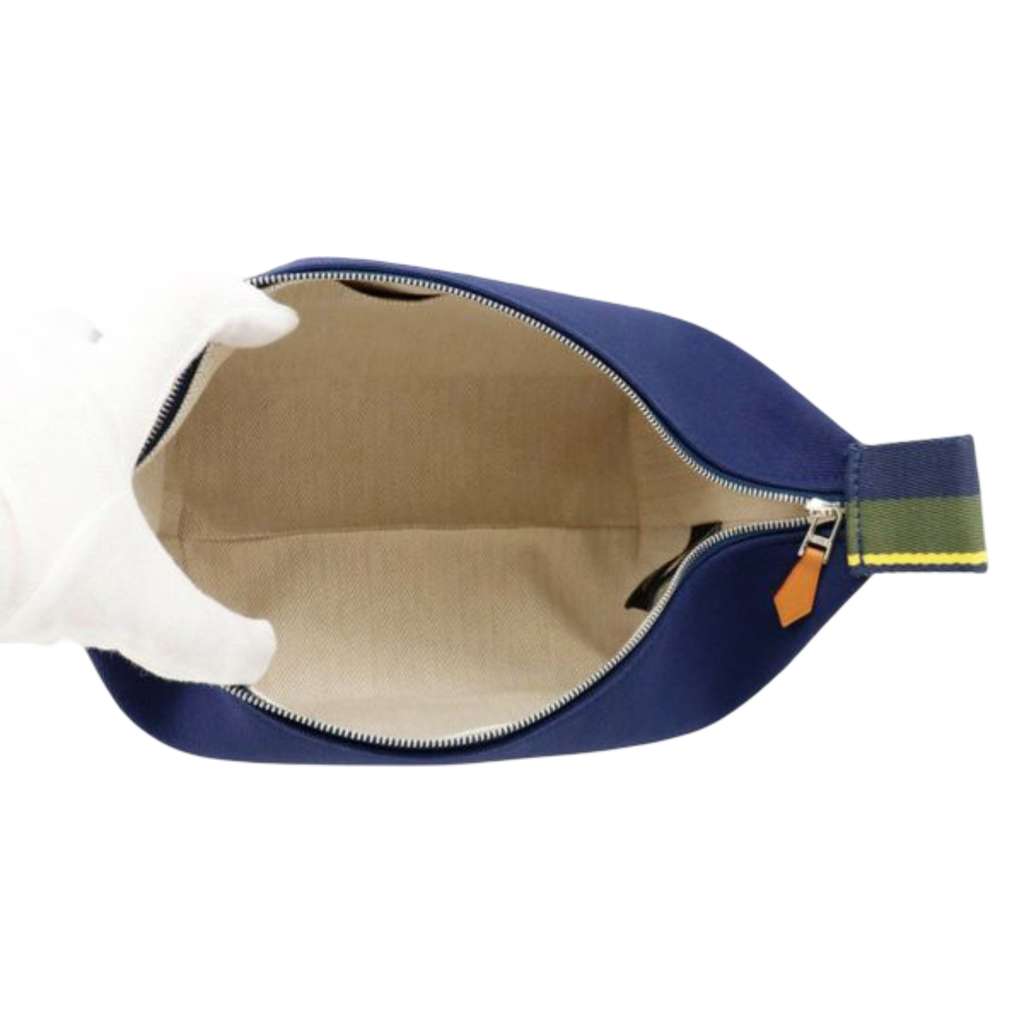 Hermès Small Toile Bride A Brac H Pavillon Case Blue Canvas Good condition - Model View