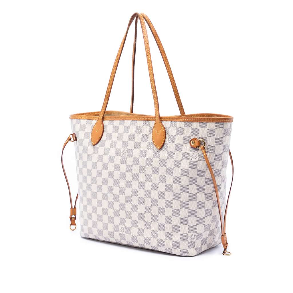 Louis Vuitton Damier Azur Neverfull MM White Good condition - Back View