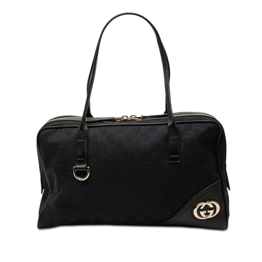 Gucci GG Canvas New Britt Shoulder Bag Black Canvas Very good - Front View