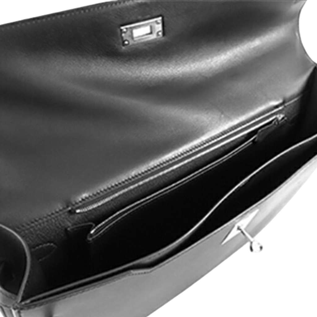 Hermès Evergrain Kelly Depeches 36 Black Leather Good condition - Model View