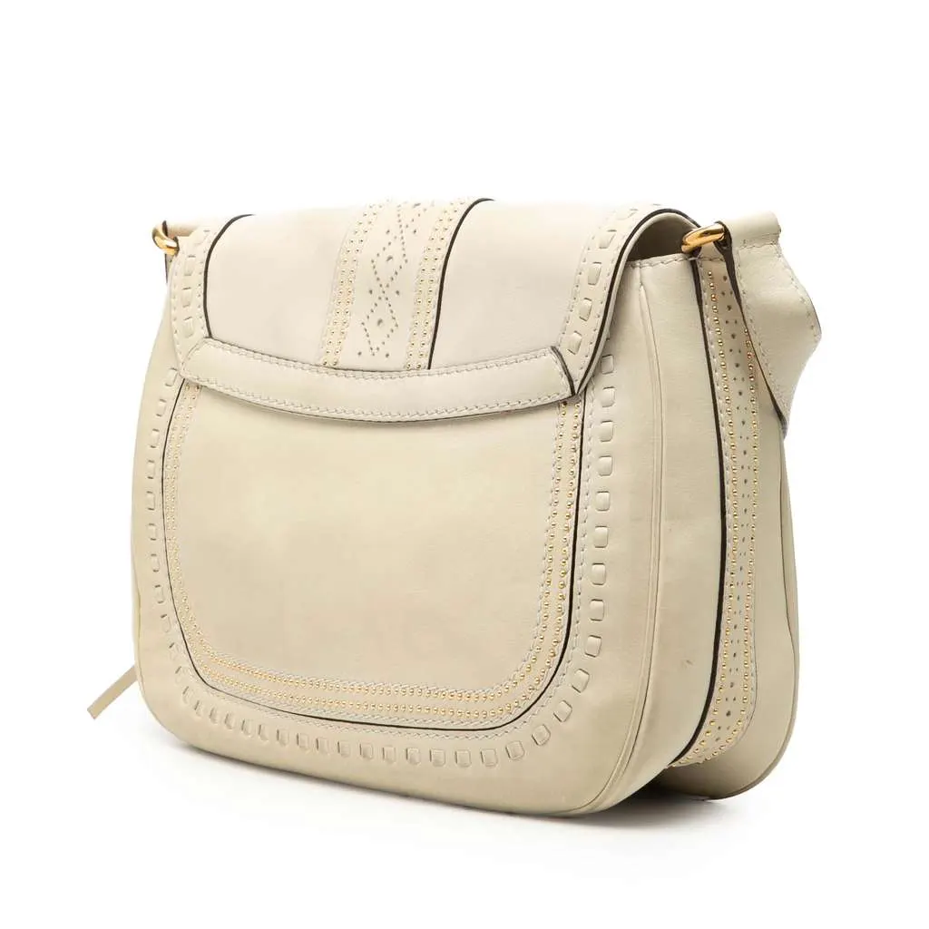 Gucci Medium Leather Snaffle Bit Shoulder Bag White Leather Very good - Back View