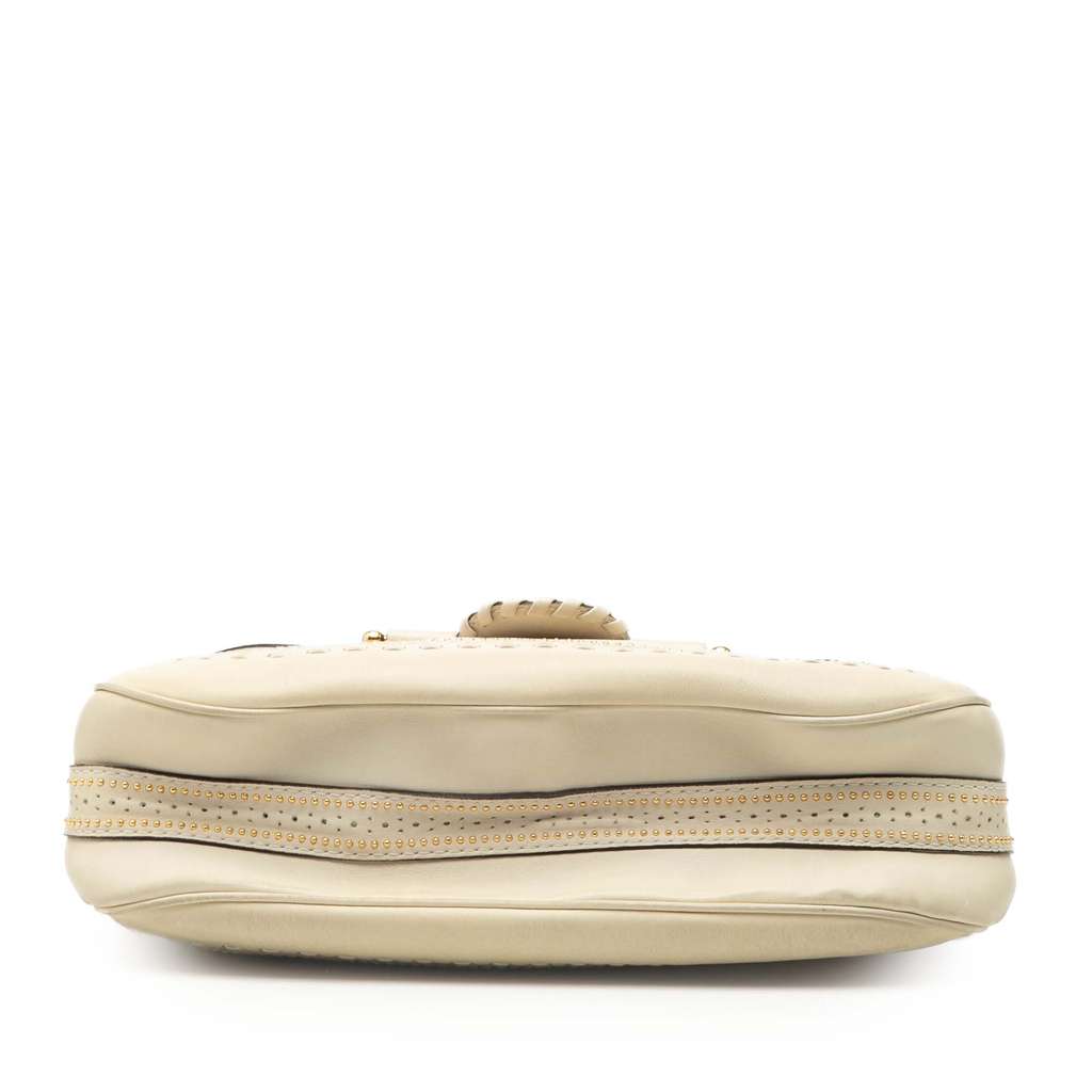 Gucci Medium Leather Snaffle Bit Shoulder Bag White Leather Good condition - Inside View