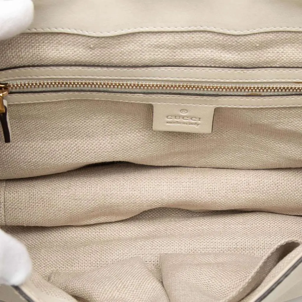 Gucci Medium Leather Snaffle Bit Shoulder Bag White Leather Very good - Model View