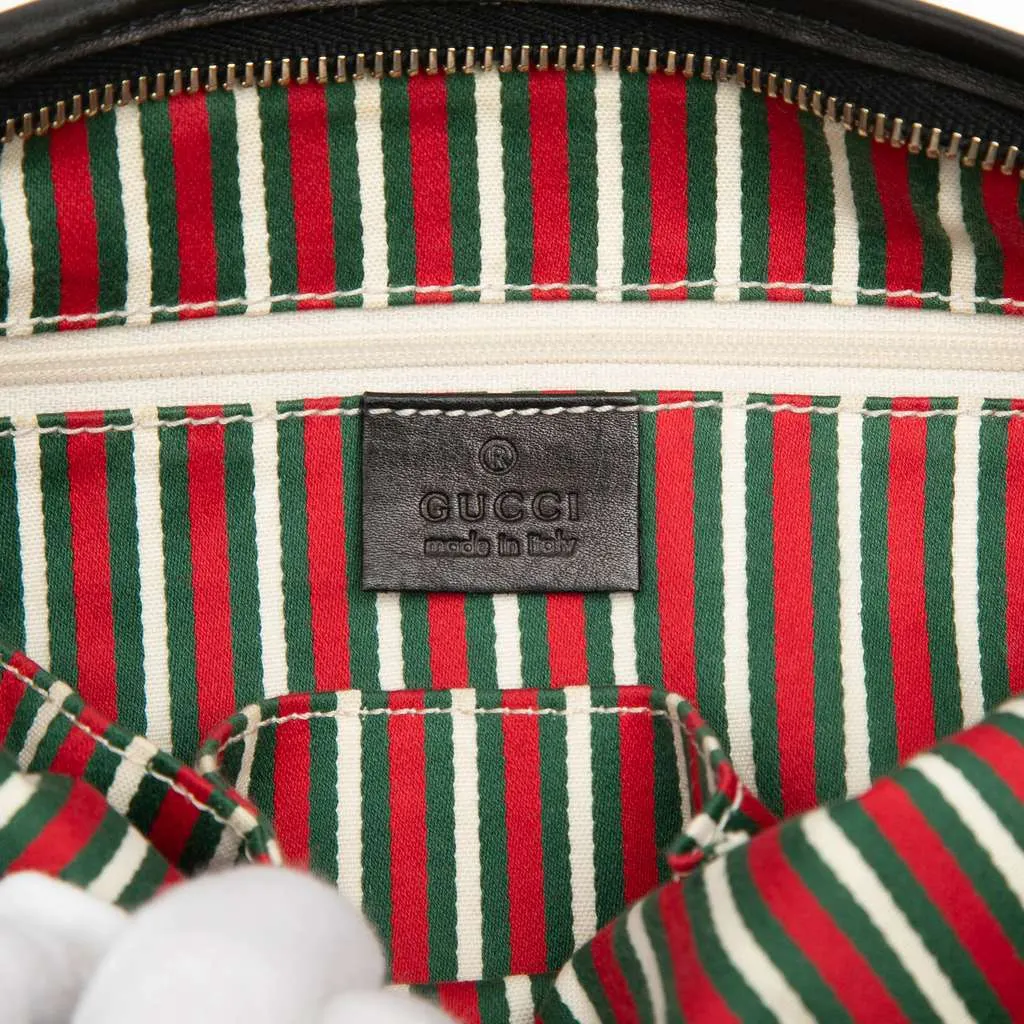 Gucci Medium GG Canvas New Britt Half Moon Crossbody Black Canvas Good - Box View