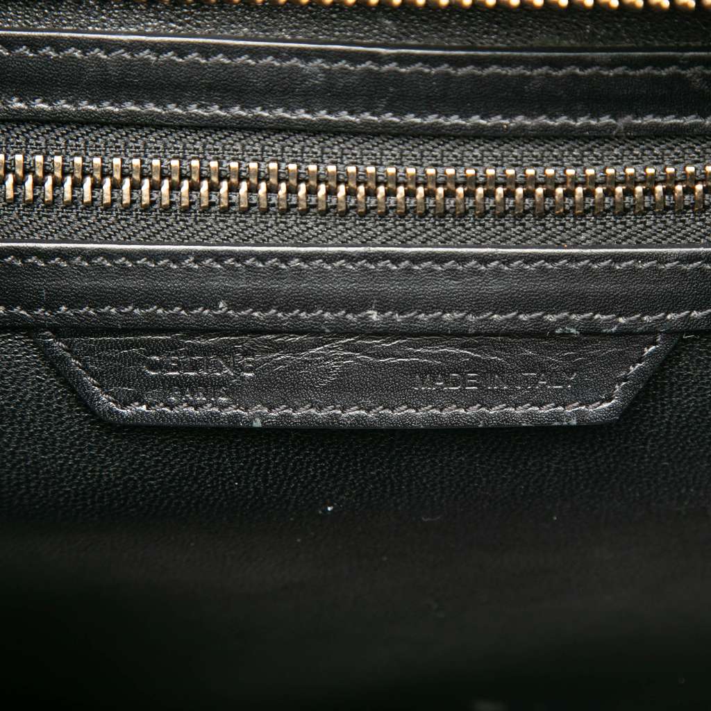 Celine Micro Tricolor Leather Luggage Tote White Leather Good condition - Box View