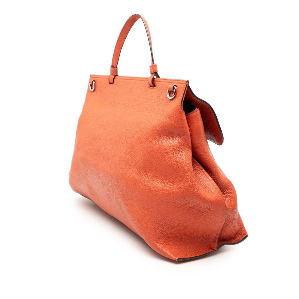 Gucci Large Leather Bamboo Daily Satchel Orange Leather Good condition - Back View