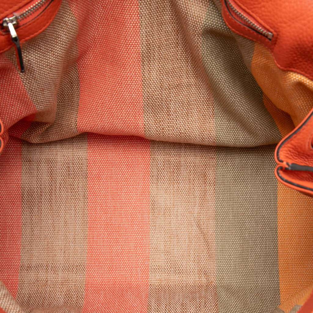 Gucci Large Leather Bamboo Daily Satchel Orange Leather Good condition - Model View