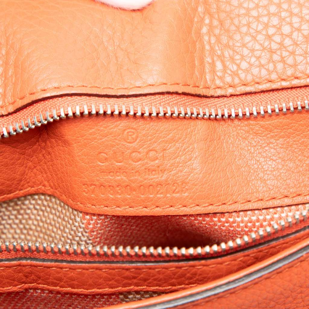 Gucci Large Leather Bamboo Daily Satchel Orange Leather Good condition - Box View