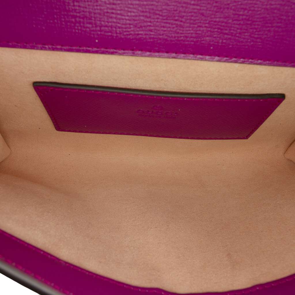 Gucci Mini Leather Horsebit 1955 Web Crossbody Purple Leather Good condition - Model View