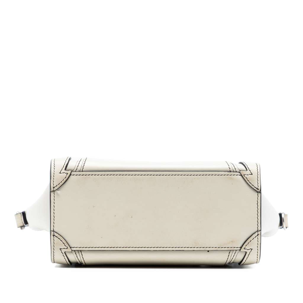 Celine Nano Leather Luggage Tote White Leather Good condition - Inside View