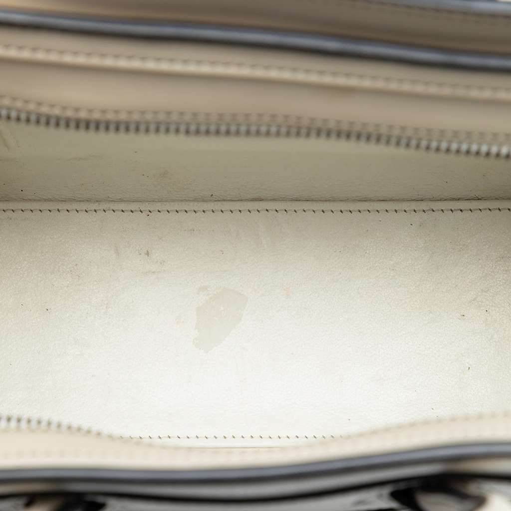 Celine Nano Leather Luggage Tote White Leather Good condition - Model View