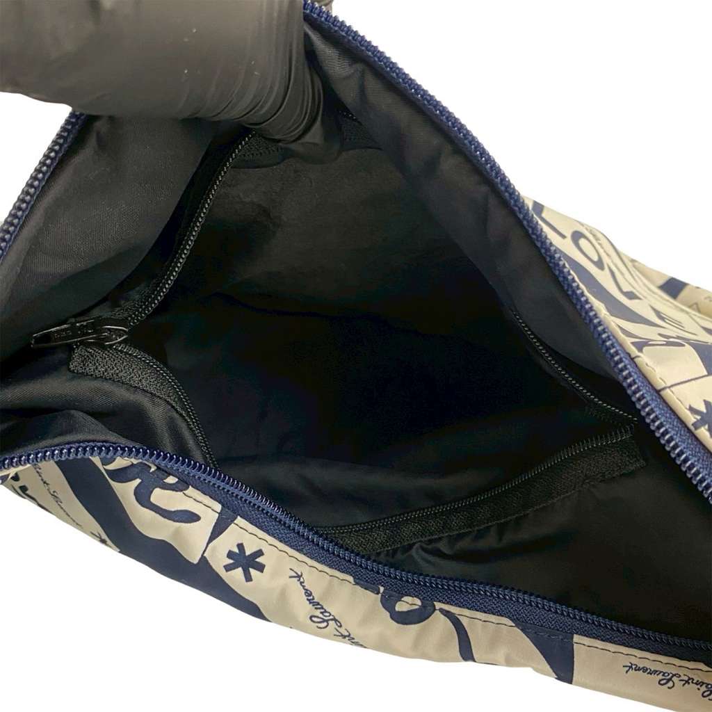 Saint Laurent Printed Nylon Love All Over Hobo Blue Good condition - Model View