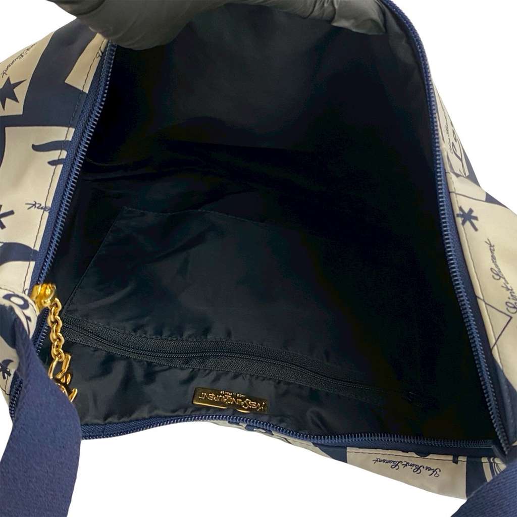 Saint Laurent Printed Nylon Love All Over Hobo Blue Good condition - Box View