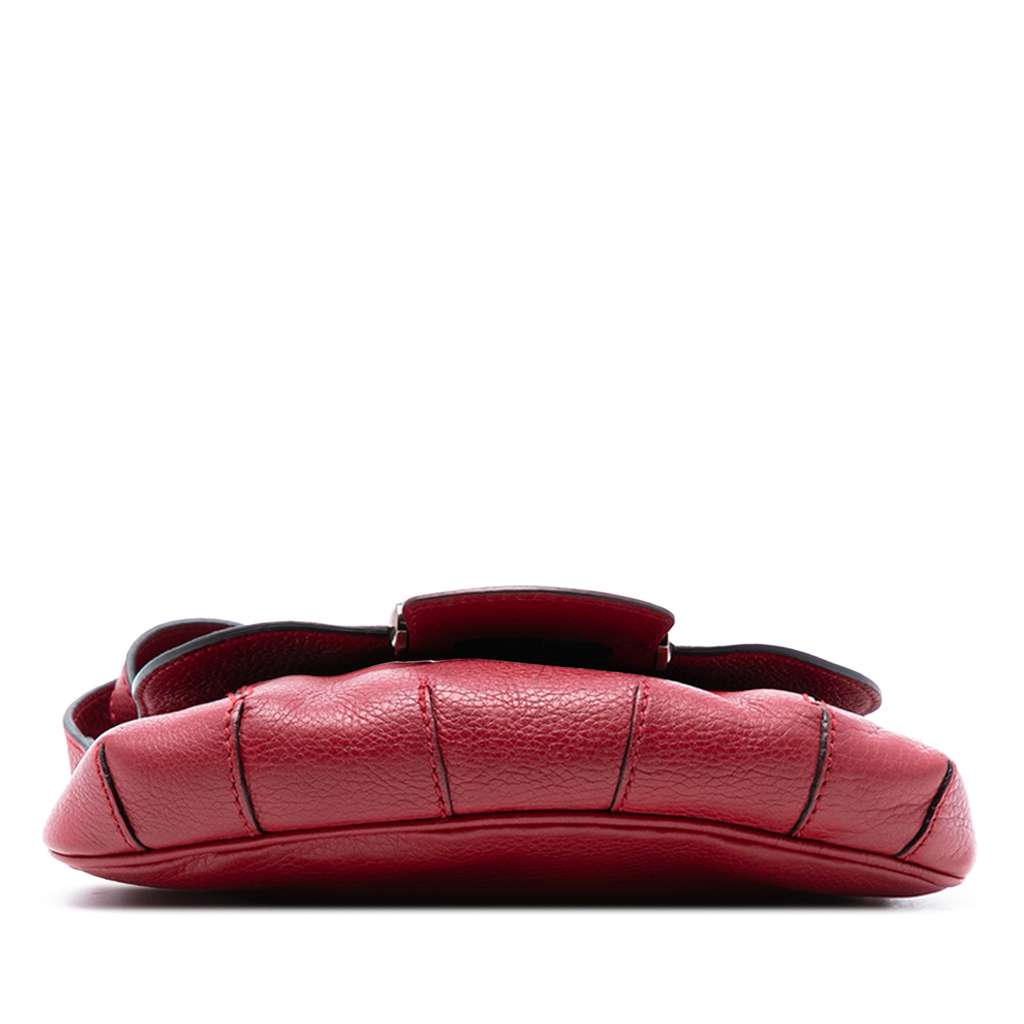 Gucci Small Leather Bamboo Nouveau Fringe Crossbody Red Leather Good condition - Inside View