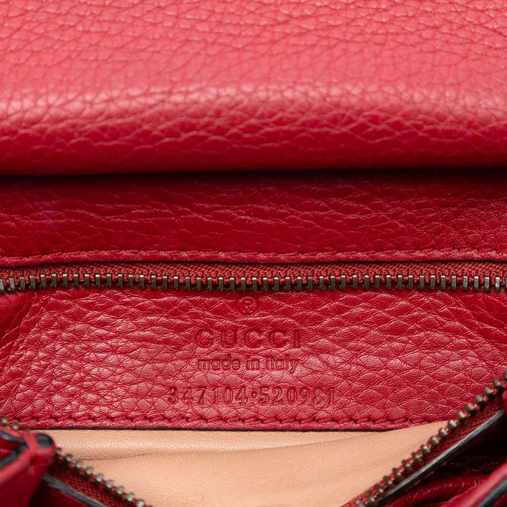 Gucci Small Leather Bamboo Nouveau Fringe Crossbody Red Leather Good condition - Box View