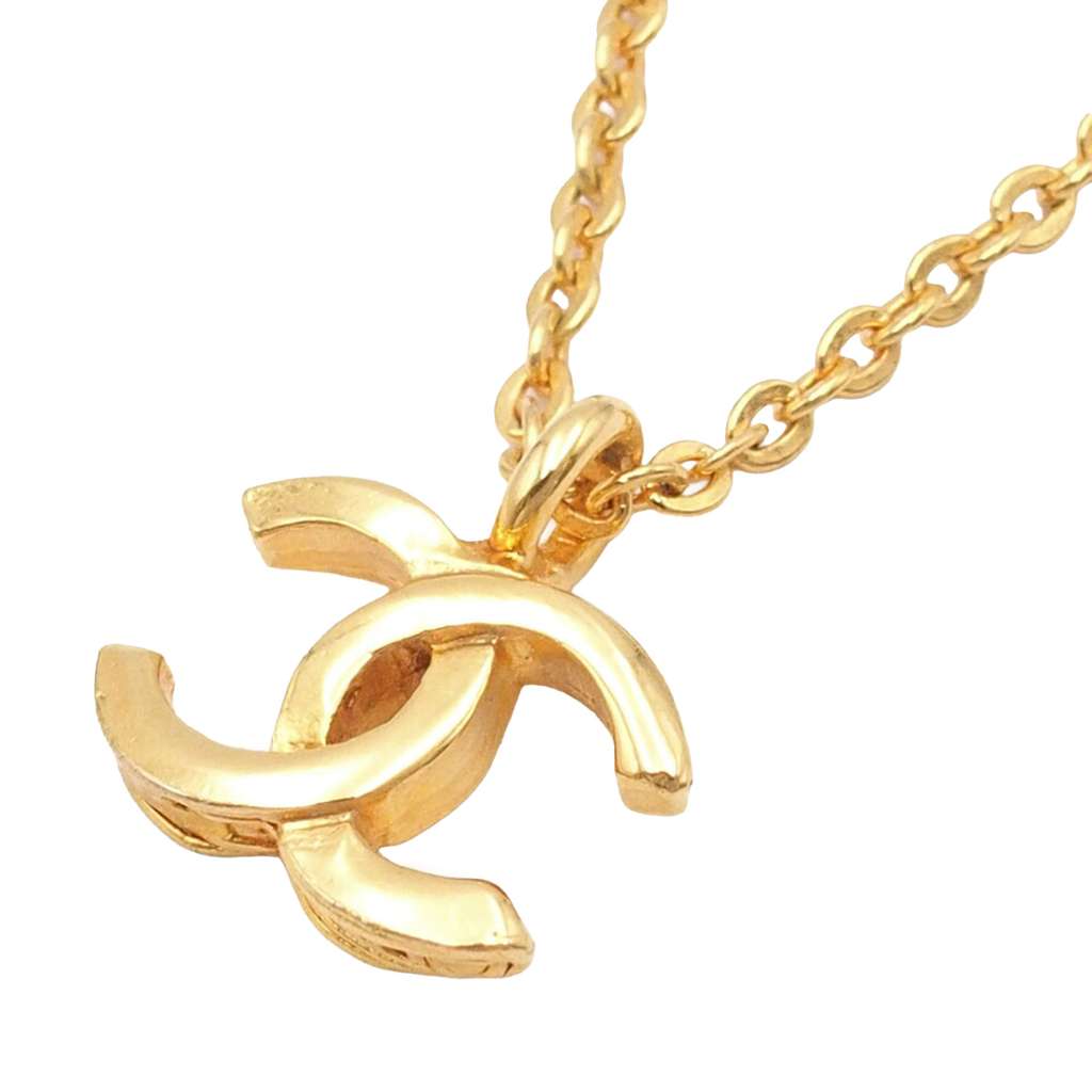 Chanel CC Gold Plated Pendant Necklace Gold Metal Good condition - Inside View