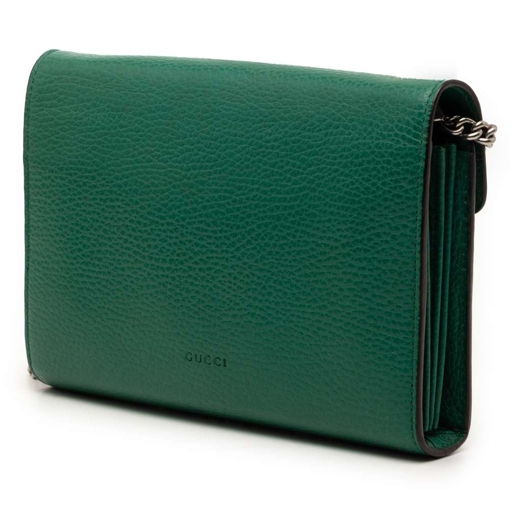 Gucci Leather Dionysus Wallet on Chain Green Leather Good condition - Back View