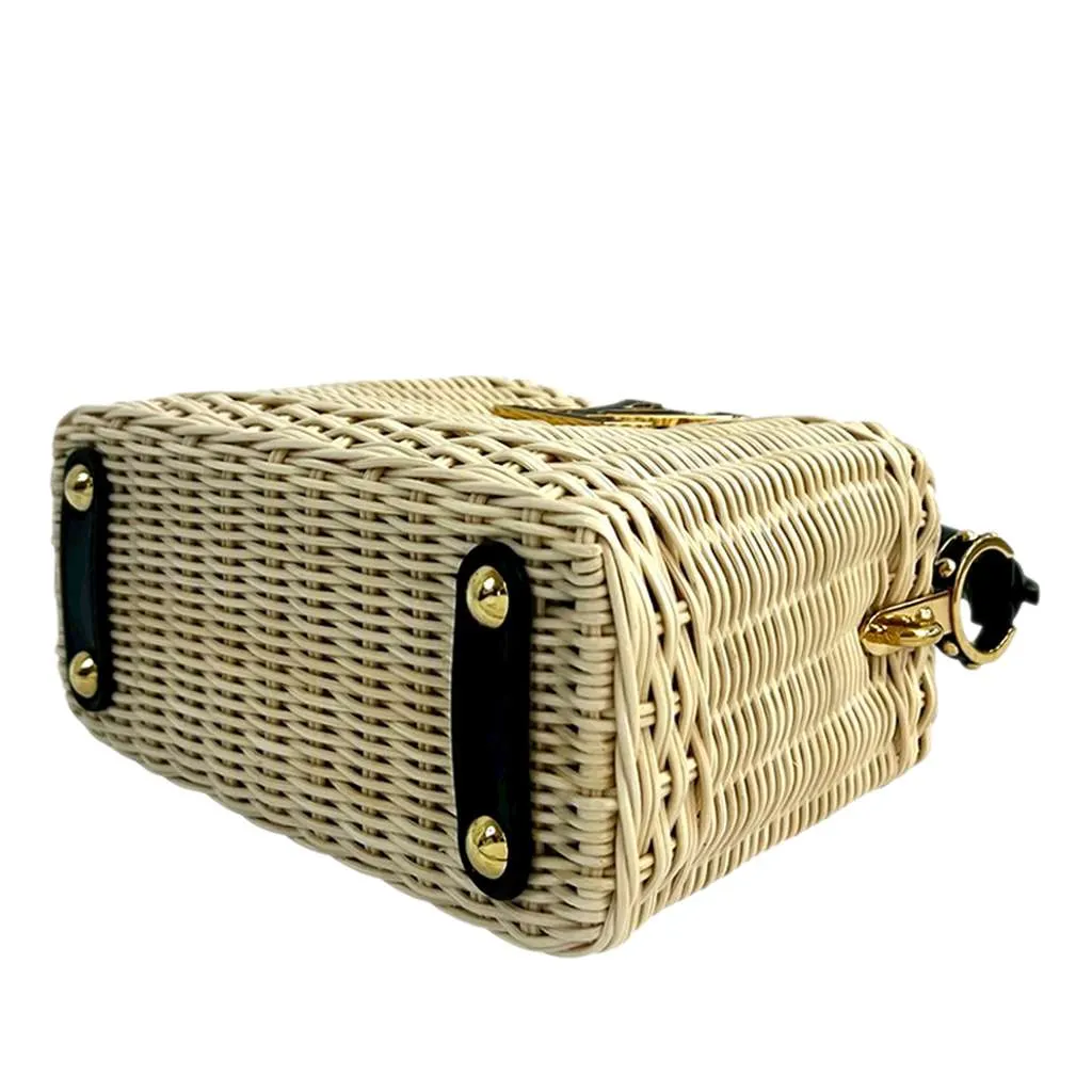 Louis Vuitton Mini Rattan and Smooth Calfskin Capucines Brown Very good - Model View