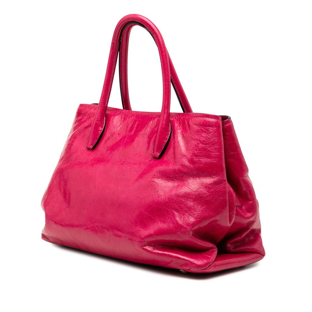 Miu Miu Vitello Lux Satchel Pink Leather Good condition - Back View