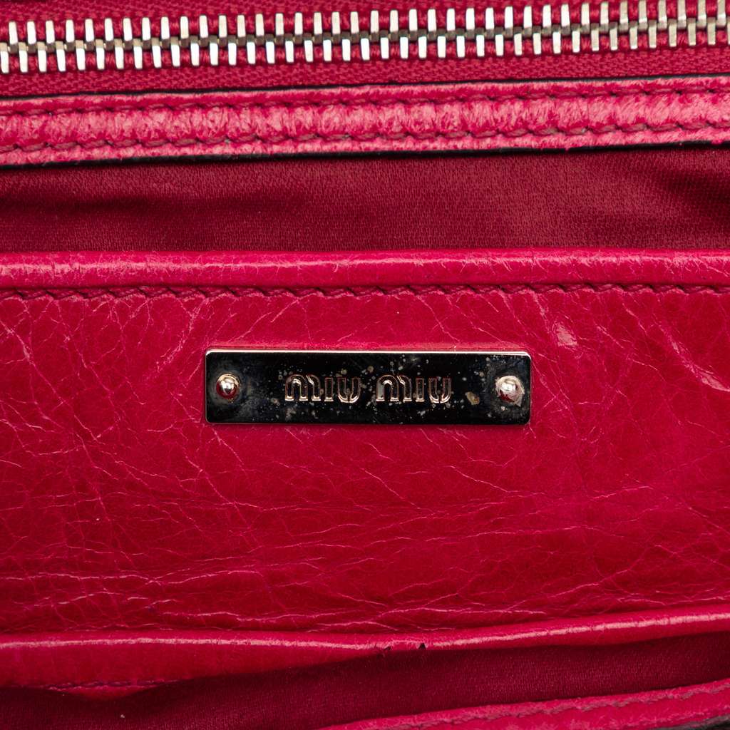 Miu Miu Vitello Lux Satchel Pink Leather Good condition - Box View