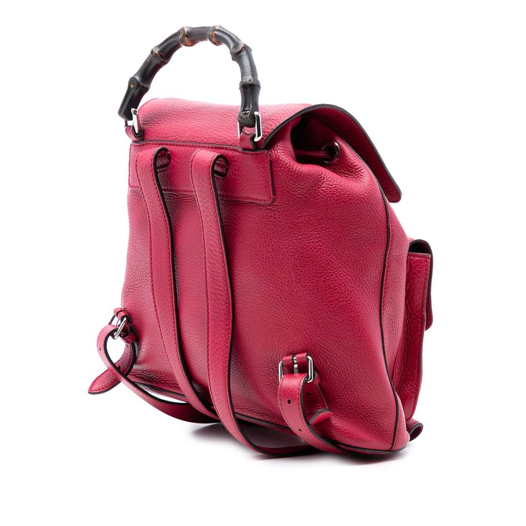 Gucci Leather Bamboo Tassel Backpack Pink Leather Good condition - Back View
