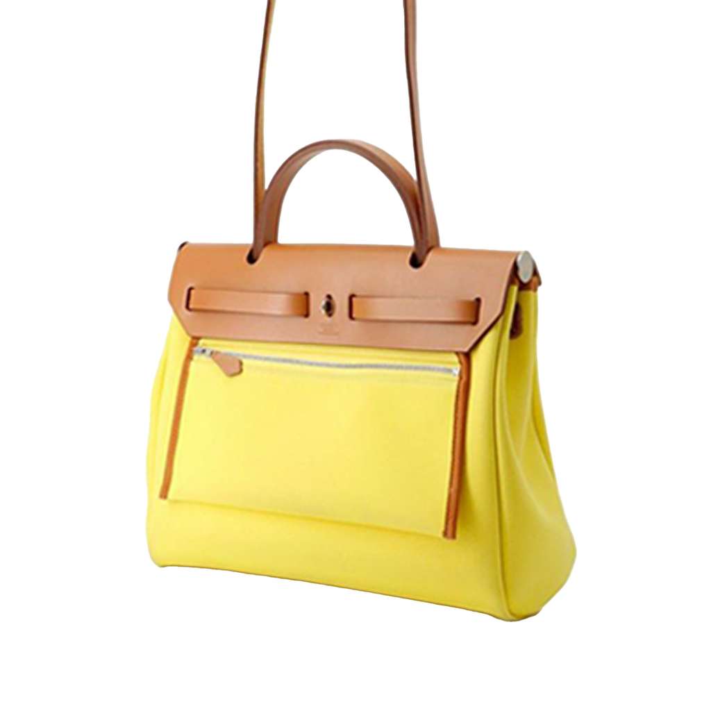 Hermès Toile Herbag Zip 31 Yellow Canvas Good condition - Back View