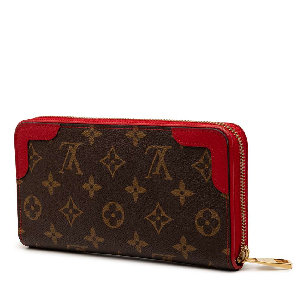 Louis Vuitton Monogram Retiro Zippy Wallet Brown Good condition - Back View