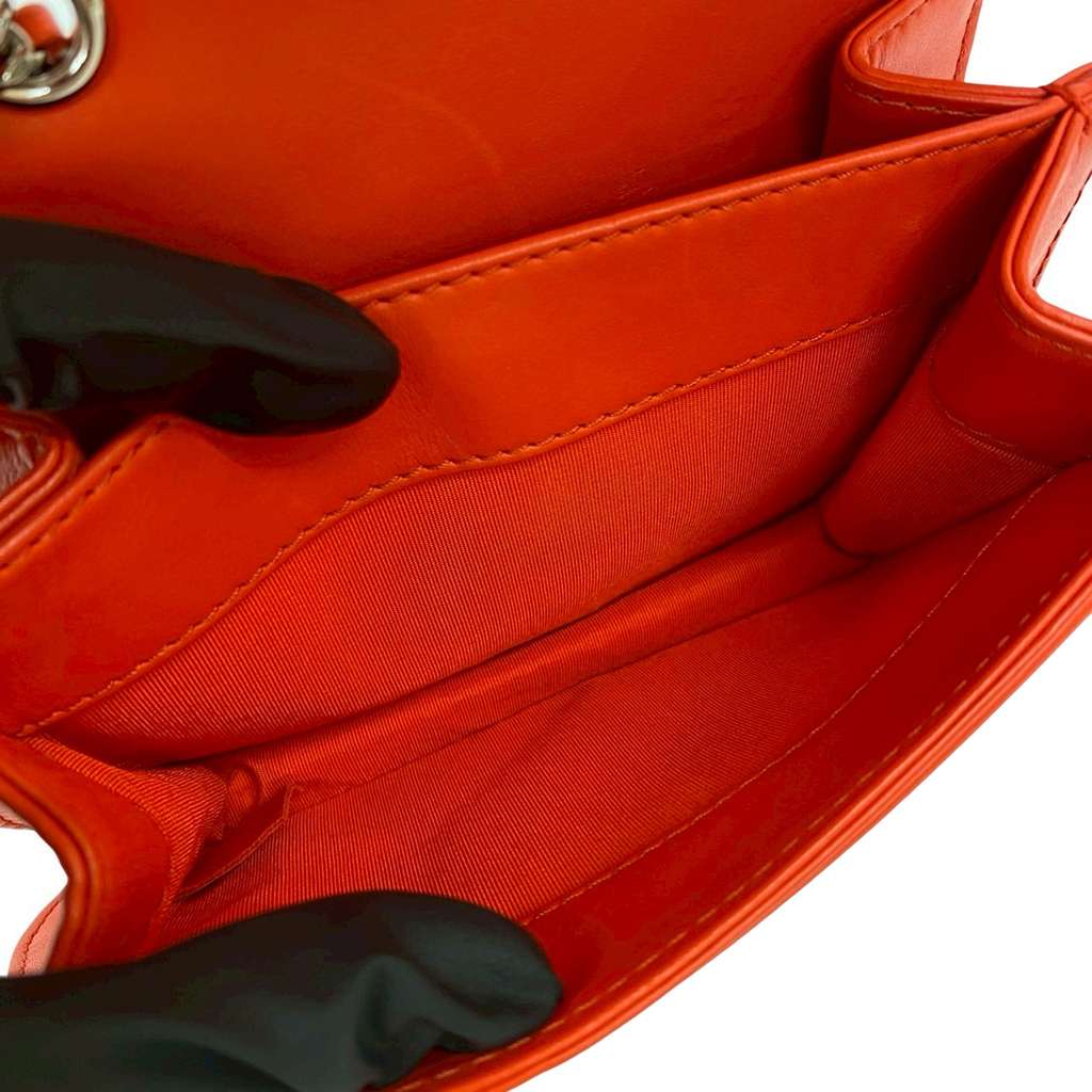 Chanel Small Calfskin Braided Chic Flap Orange Leather Good condition - Inside View