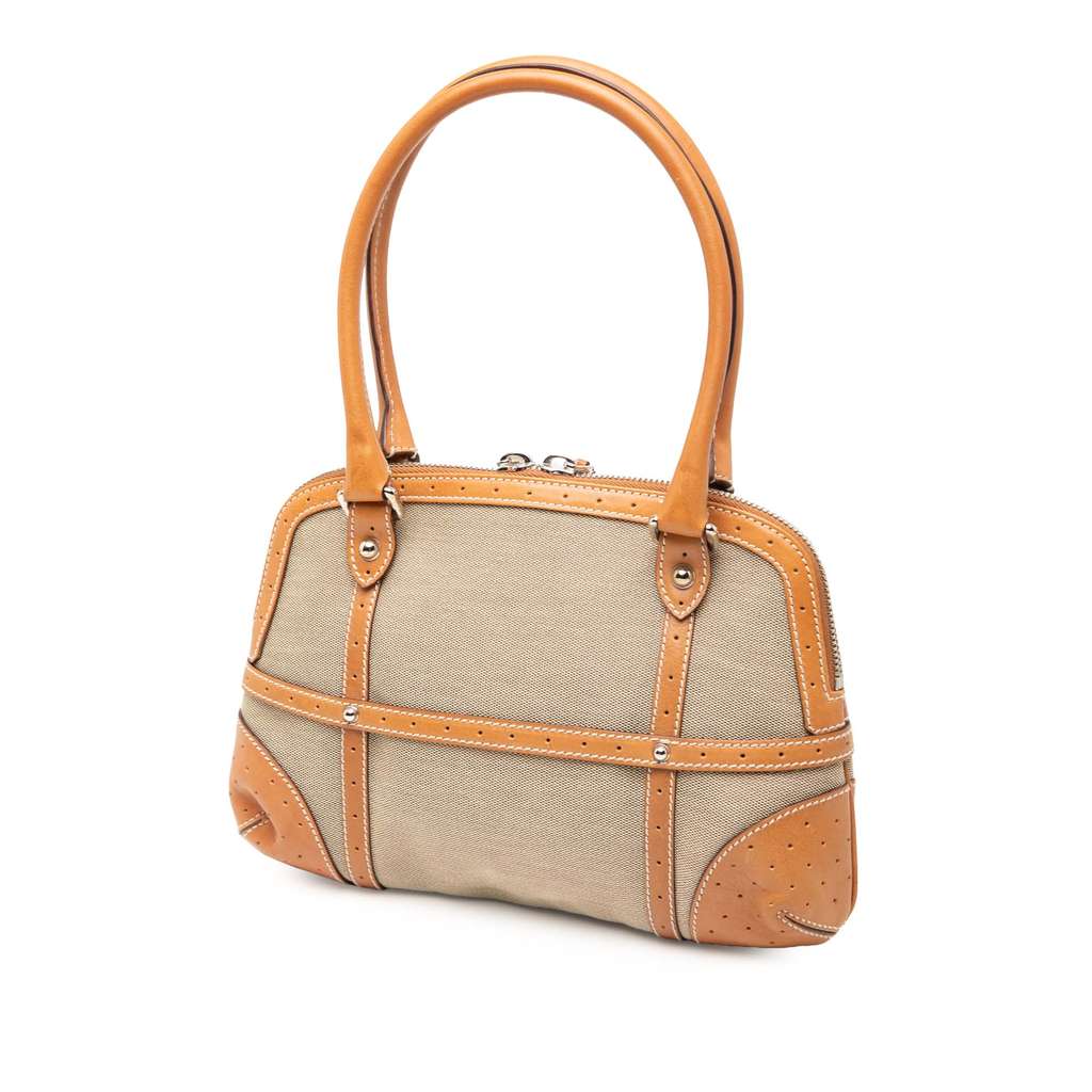 Gucci Canvas Web Reins Shoulder Bag Brown Canvas Good condition - Back View