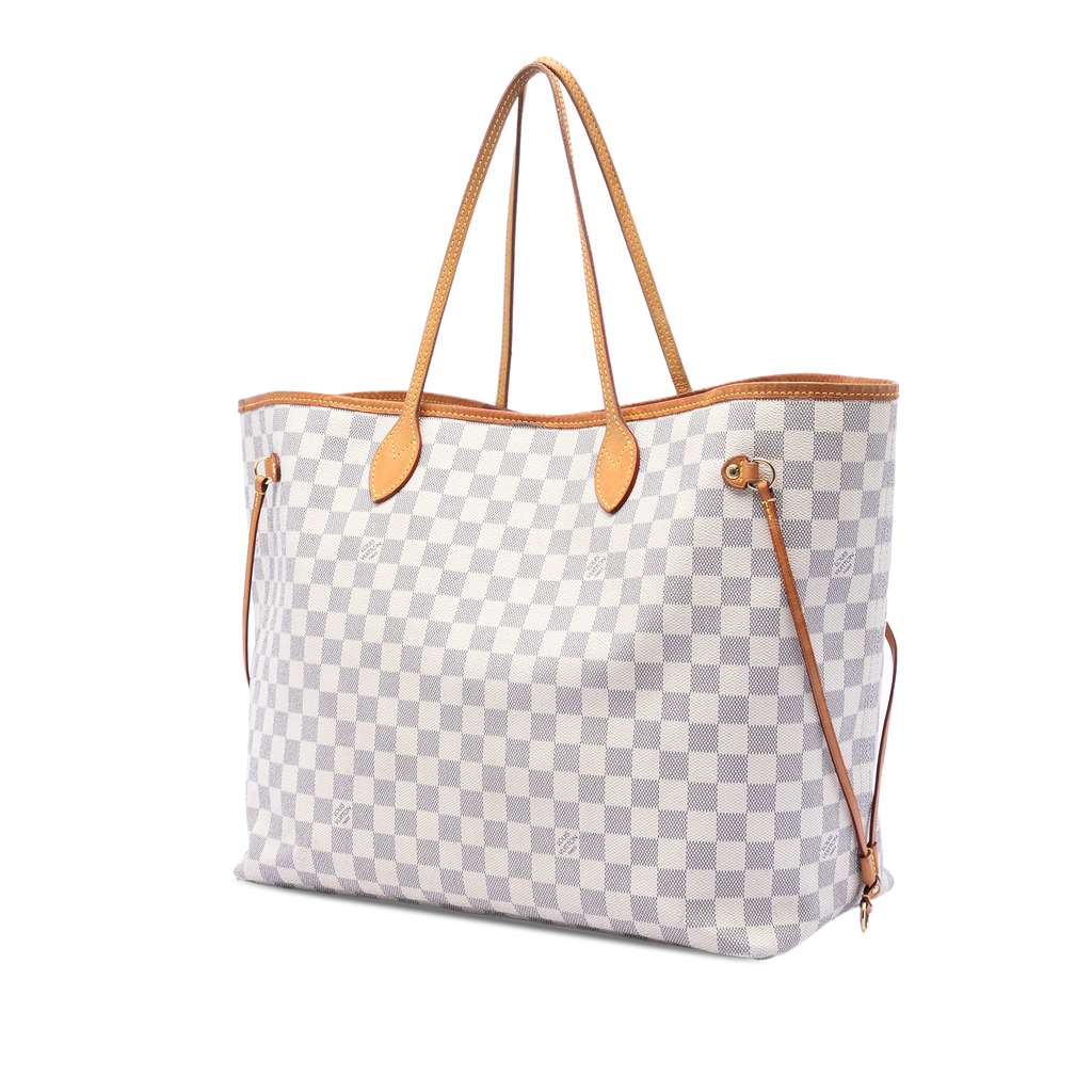 Louis Vuitton Damier Azur Neverfull GM White Good condition - Back View