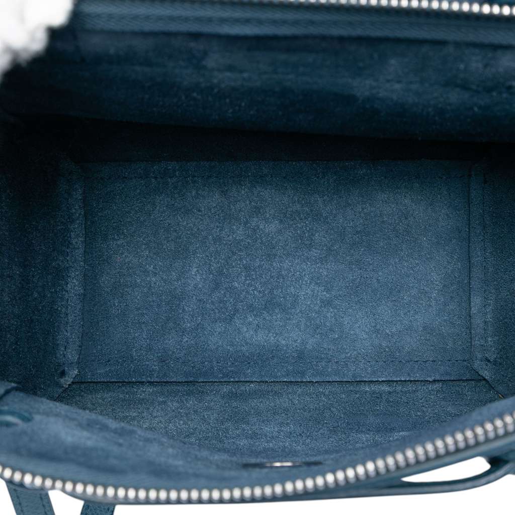 Celine Nano Grained Calfskin Belt Bag Blue Leather Good condition - Model View