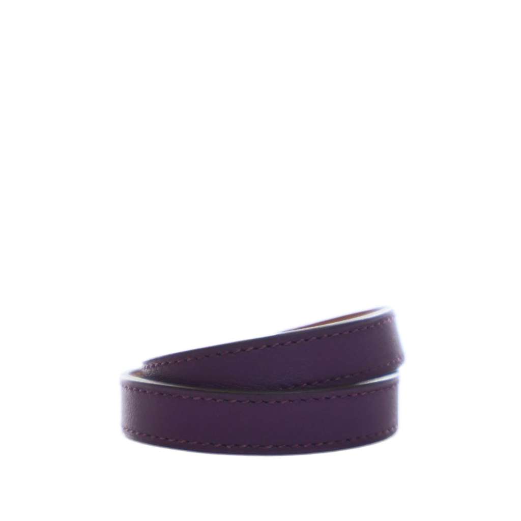 Hermès Swift Kelly Double Tour Bracelet Purple Leather Good condition - Model View
